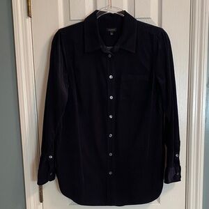 Talbots Size Small Corduroy Boyfriend Shirt - Indigo Blue - Excellent Condition